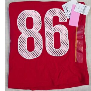 Vinyl Threads Red 86 Mesh Graphic Tube Top Strapless TGJ1035A Small NWT